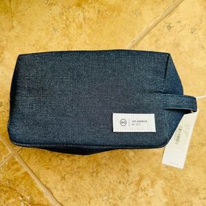 NWT AG Los Angeles Denim Toiletry Cosmetic Makeup Bag